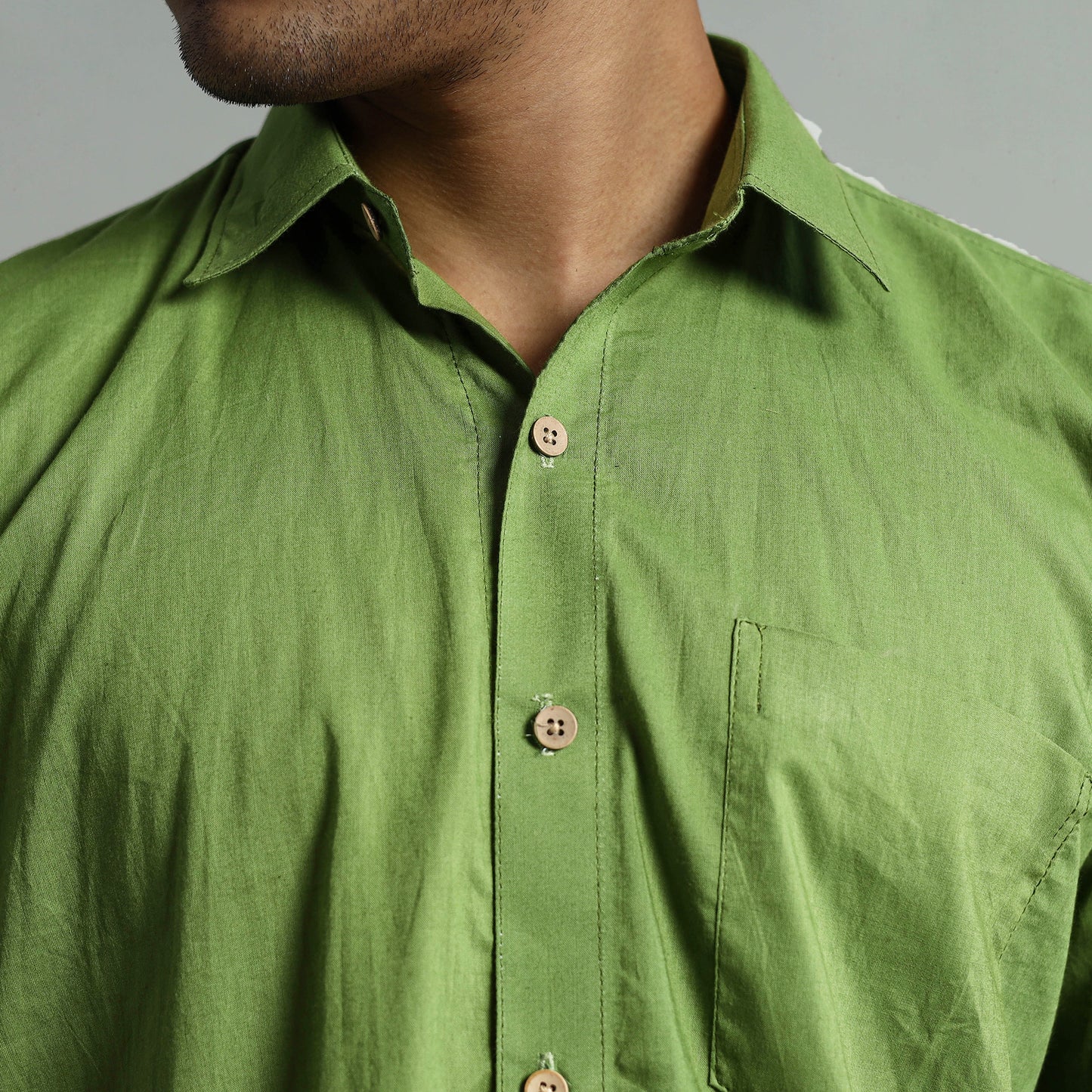 Plain Cotton Men Half Sleeve Shirt 04