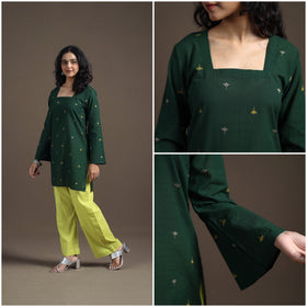 Jacquard Cotton Short Kurta for Women 08