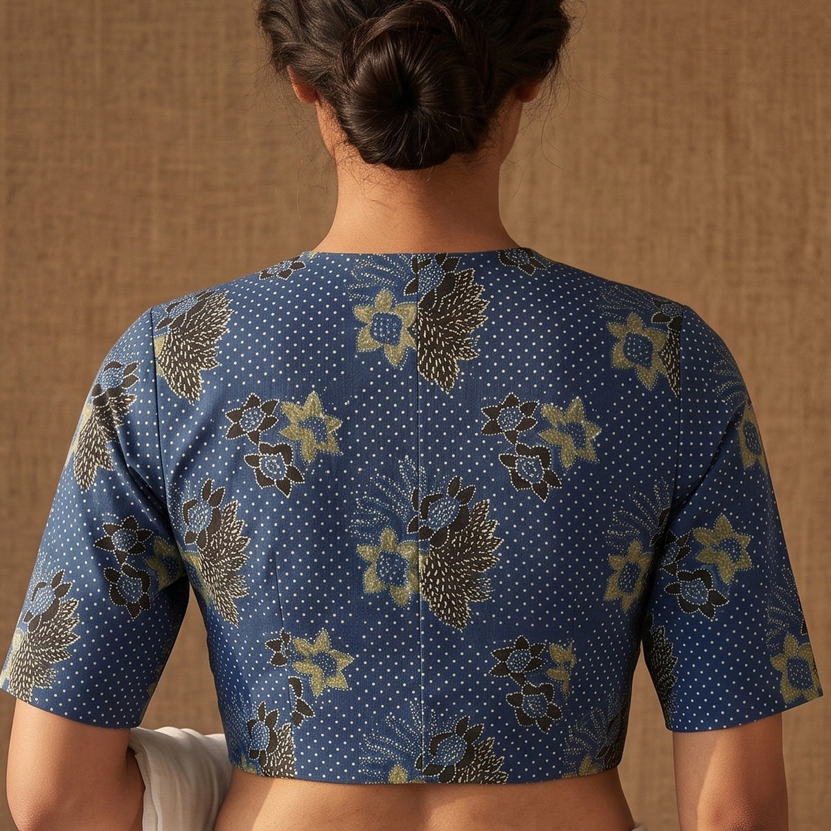 Ajrakh Hand Block Print Modal Silk Readymade Blouse 17