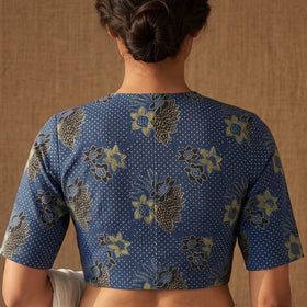 Ajrakh Hand Block Print Modal Silk Readymade Blouse 17