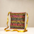 Yellow - kutch ahir embroidery mashru cotton sling bag