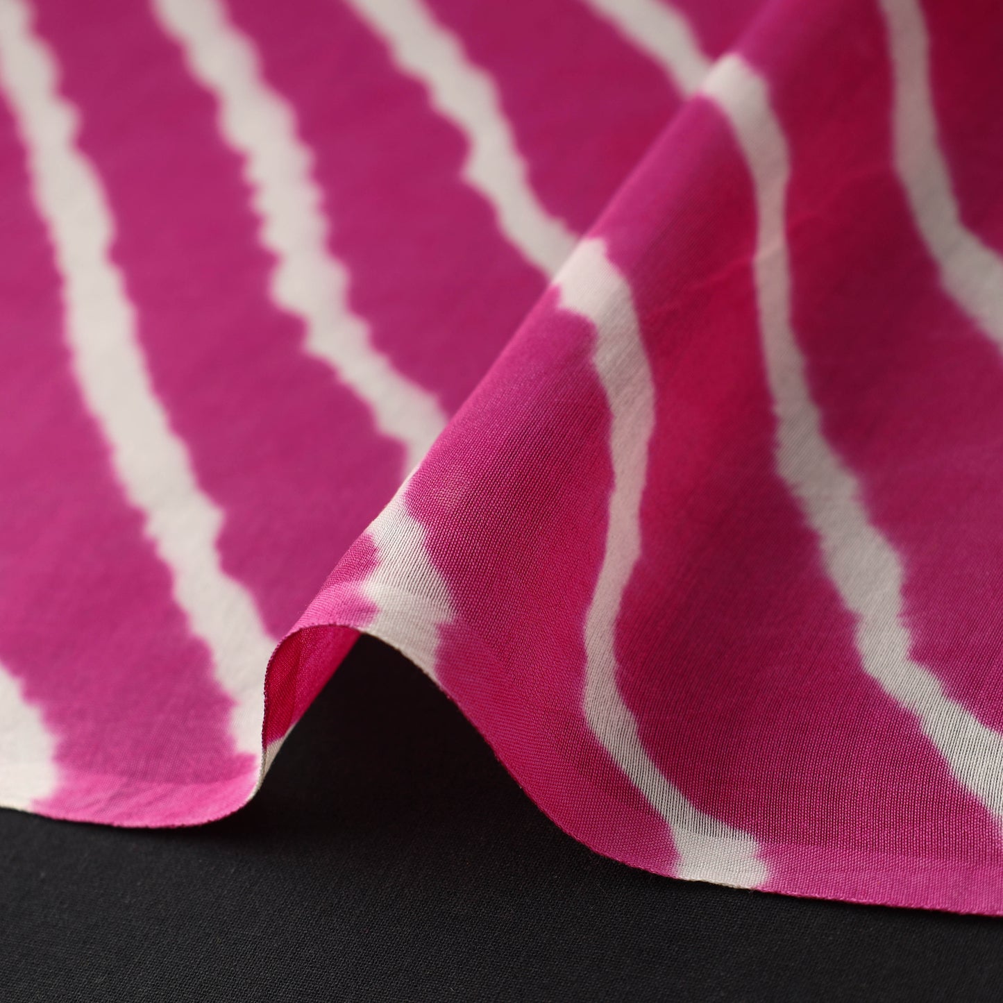 Pink - Leheriya Tie-Dye Chanderi Silk Fabric 03