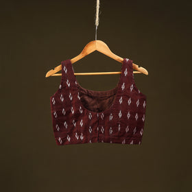Maroon - handloom cotton stitched sambalpuri ikat blouse 08