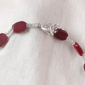 Red - Handcrafted Stone Work Anklet 08