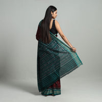 Maroon - Ikat Weave Handloom Cotton Sambalpuri Saree 13