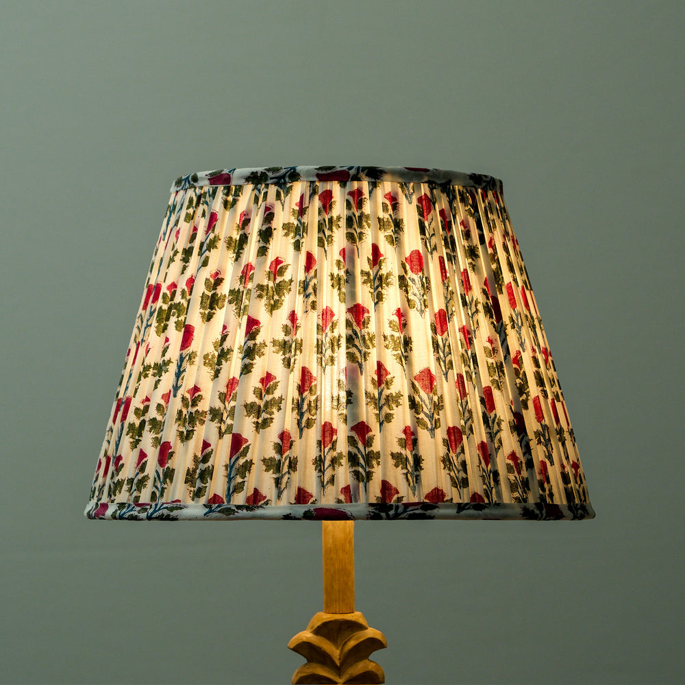 White Pink Sanganeri Block Print Empire Lampshade