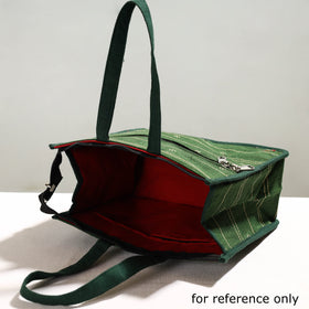 Orange Handcrafted Jacquard Cotton Hand Bag