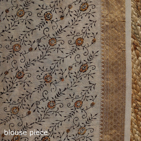 Brown - natural dyed pedana chanderi silk kalamkari saree