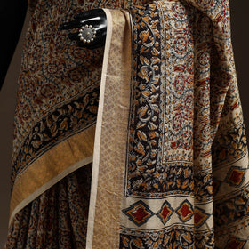 Multicolor - natural dyed pedana chanderi silk kalamkari