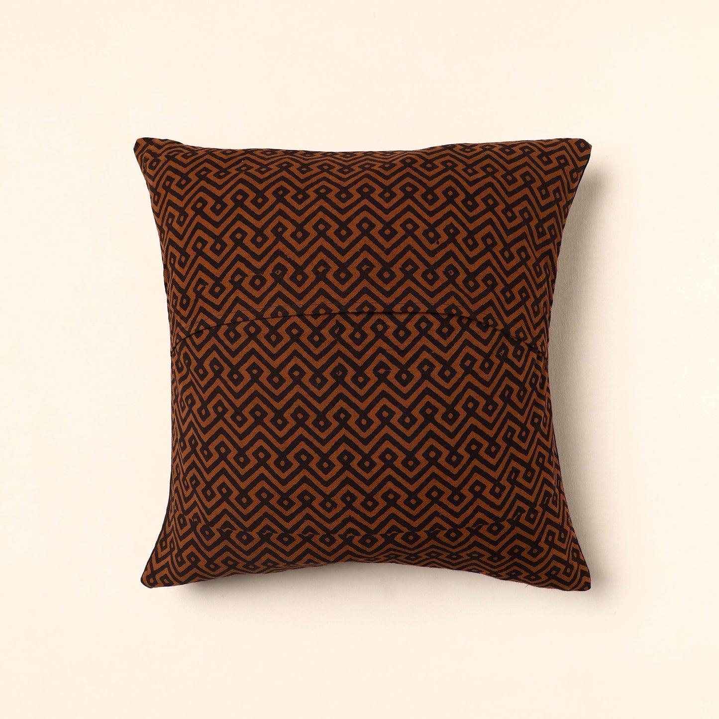 Maroon - Bagh Block Printed Cotton Cushion Cover (16 x 16 in) 01