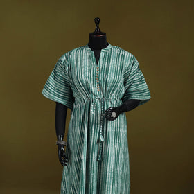 Hand batik cotton long kaftan 30 - handcrafted