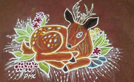 Kolam with Different Animals Design.