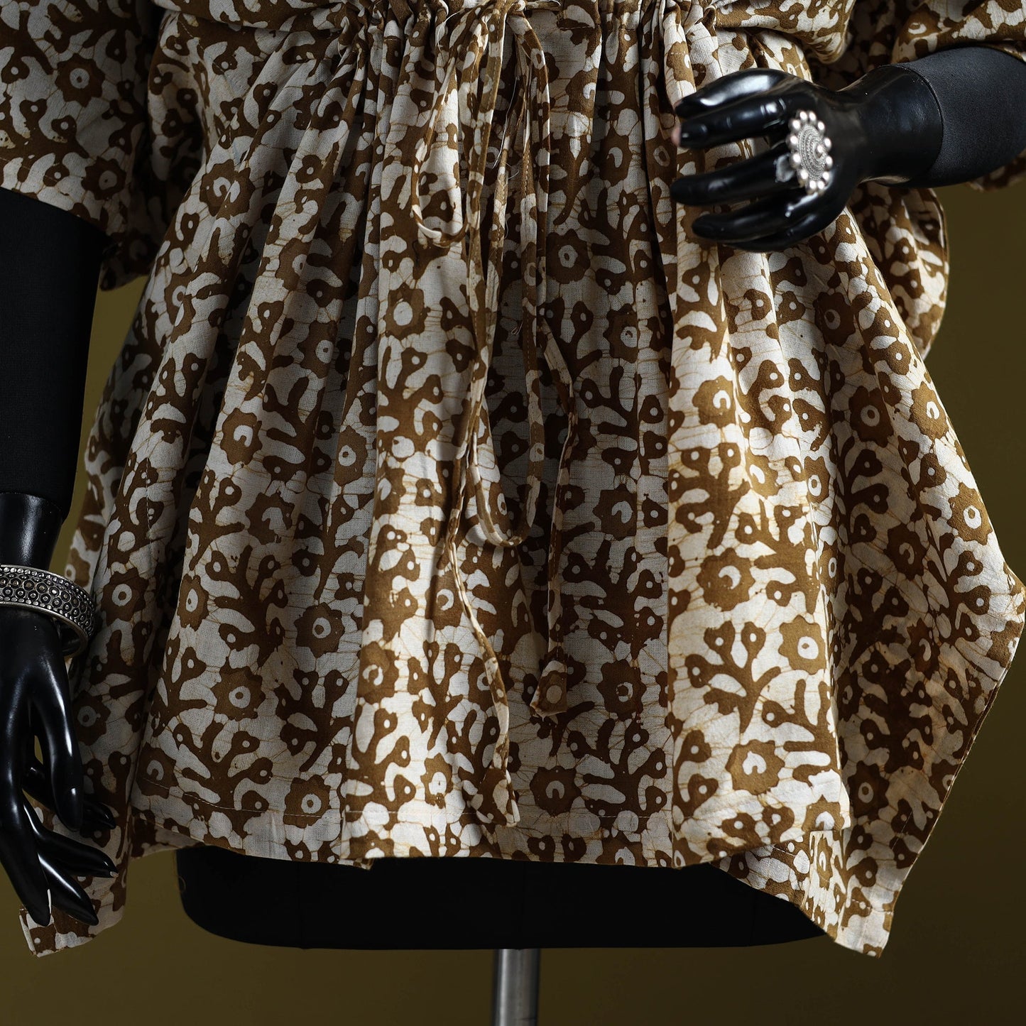 Hand batik cotton short kaftan 12 - handcrafted