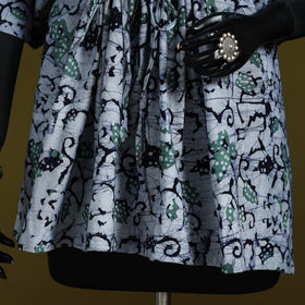 Hand batik cotton short kaftan 38 - handcrafted