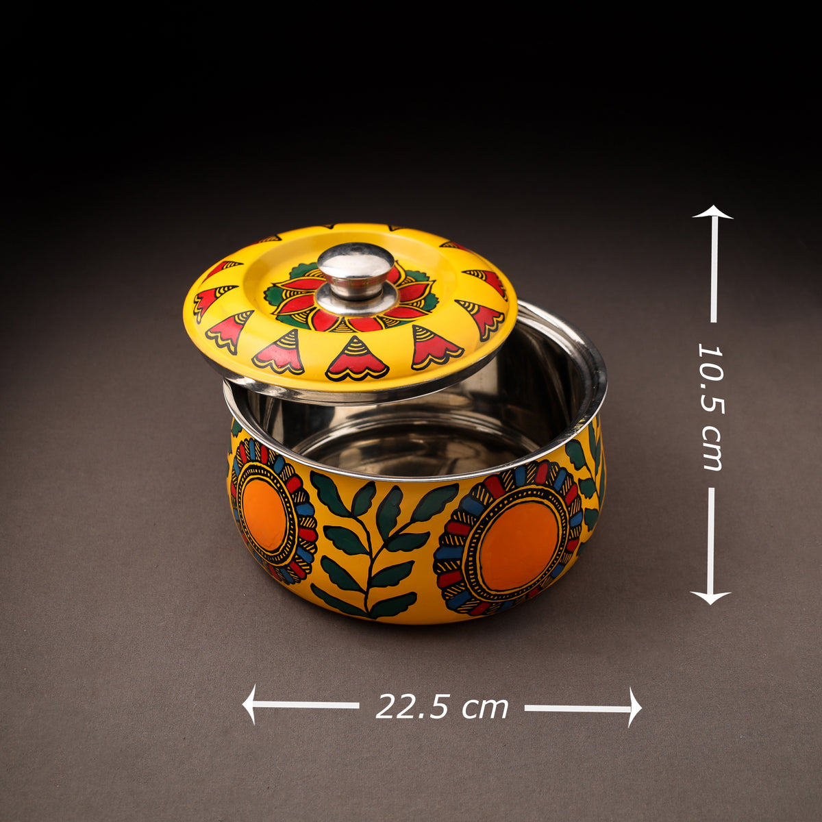 Bengal Patua Handpainted Stainless Steel Casserole 19