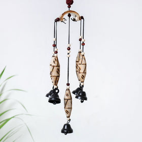  7 Bells - Hand Carved Khamhar Wood Wind Chimes 