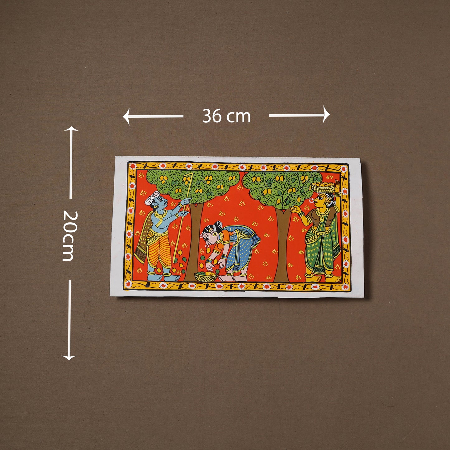 Handpainted Cheriyal Scroll Painting by Dhanalakota Sai Kiran (8 x 14 in) 07
