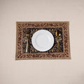 Black - natural dyed pedana kalamkari cotton table mat 16