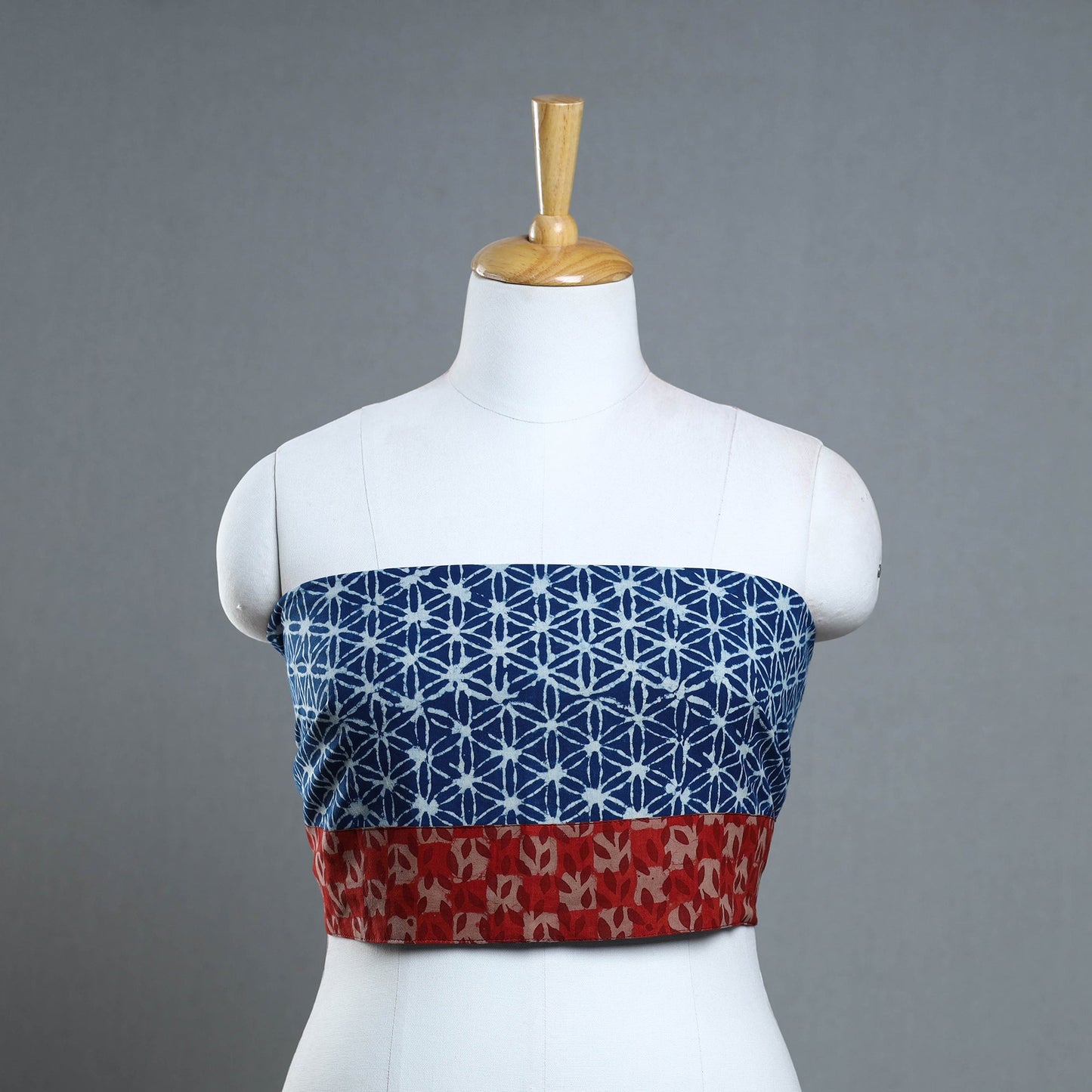 Blue - cotton pipad blouse piece 169 - handcrafted