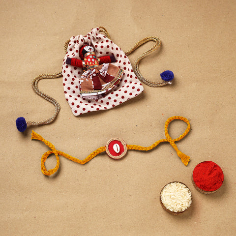 Flower - Handmade Jute Shell Work Rakhi 145