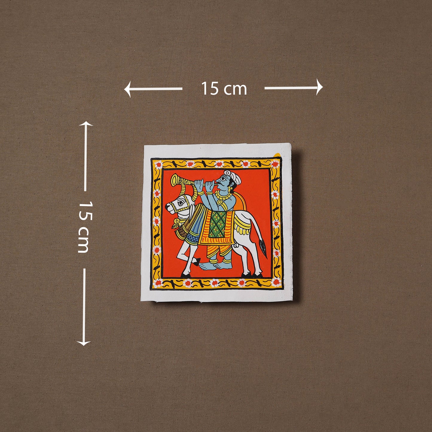 Handpainted Cheriyal Scroll Painting by Dhanalakota Sai Kiran (6 x 6 in) 37