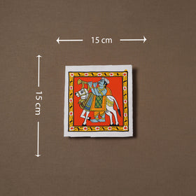 Handpainted Cheriyal Scroll Painting by Dhanalakota Sai Kiran (6 x 6 in) 37