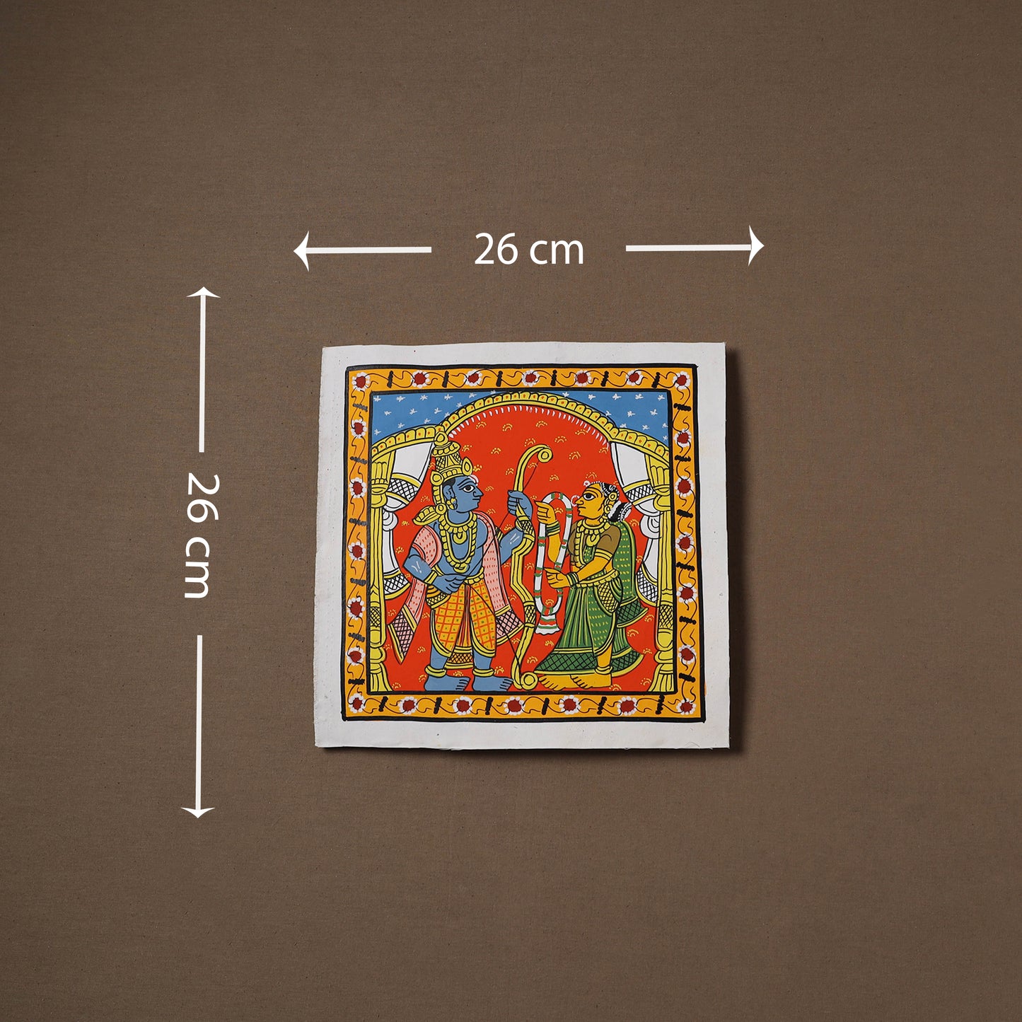 Handpainted Cheriyal Scroll Painting by Dhanalakota Sai Kiran (10 x 10 in) 14