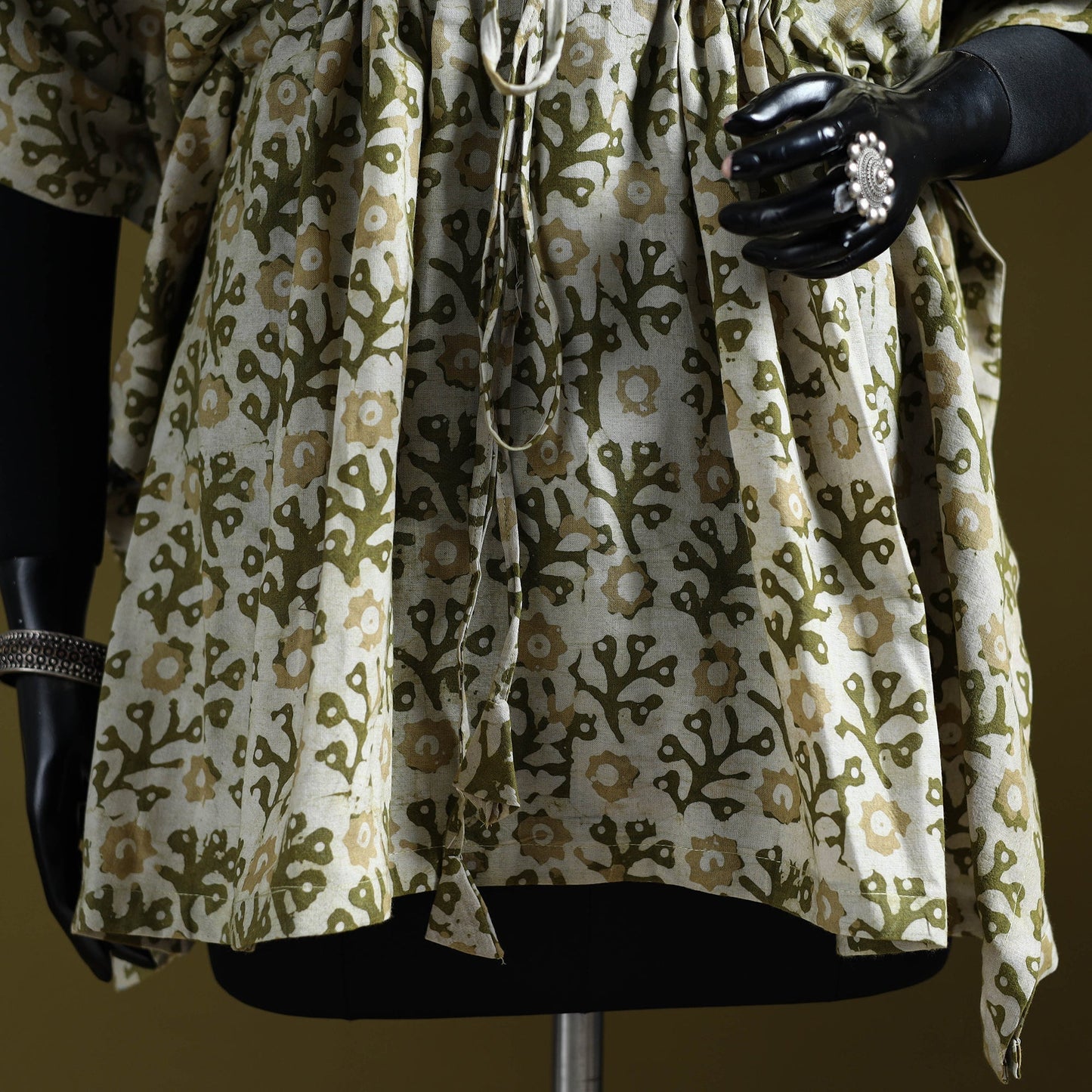 Hand batik cotton short kaftan 16 - handcrafted