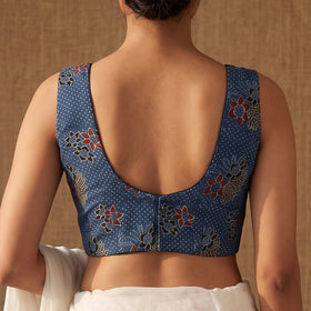 Ajrakh Hand Block Print Modal Silk Sleeveless Readymade Blouse 06