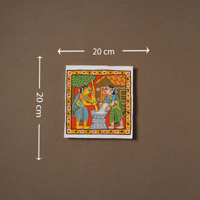 Handpainted Cheriyal Scroll Painting by Dhanalakota Sai Kiran (8 x 8 in) 58