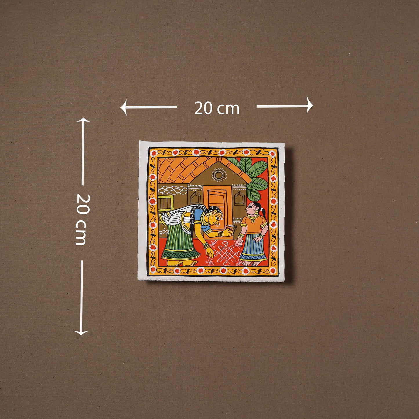Handpainted Cheriyal Scroll Painting by Dhanalakota Sai Kiran (8 x 8 in) 59