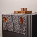 Black Kalamkari Block Printed Fridge Top Cover with Handle Cover