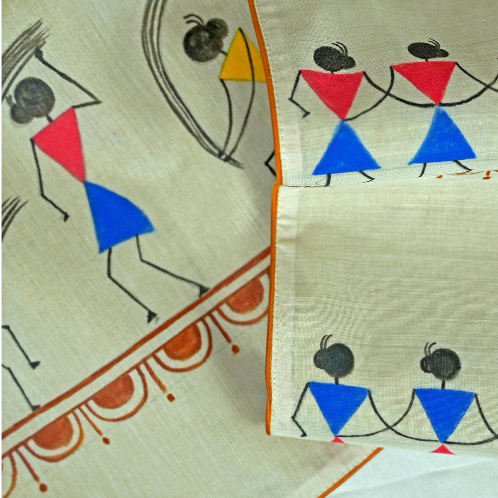 Madhubani Handpainted Chanderi Table Mats