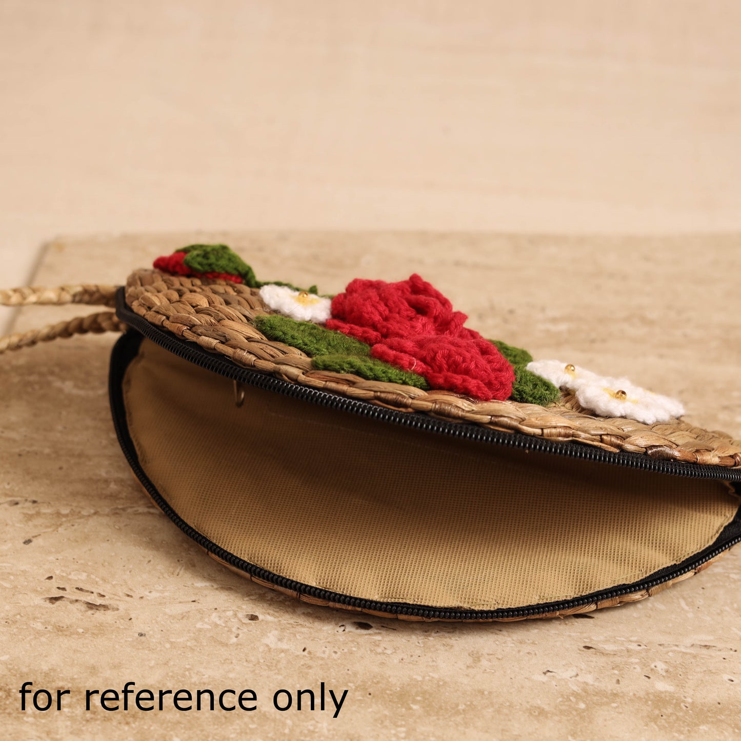 Handcrafted Crochet Work Natural Water Hyacinth Clutch for Women 08