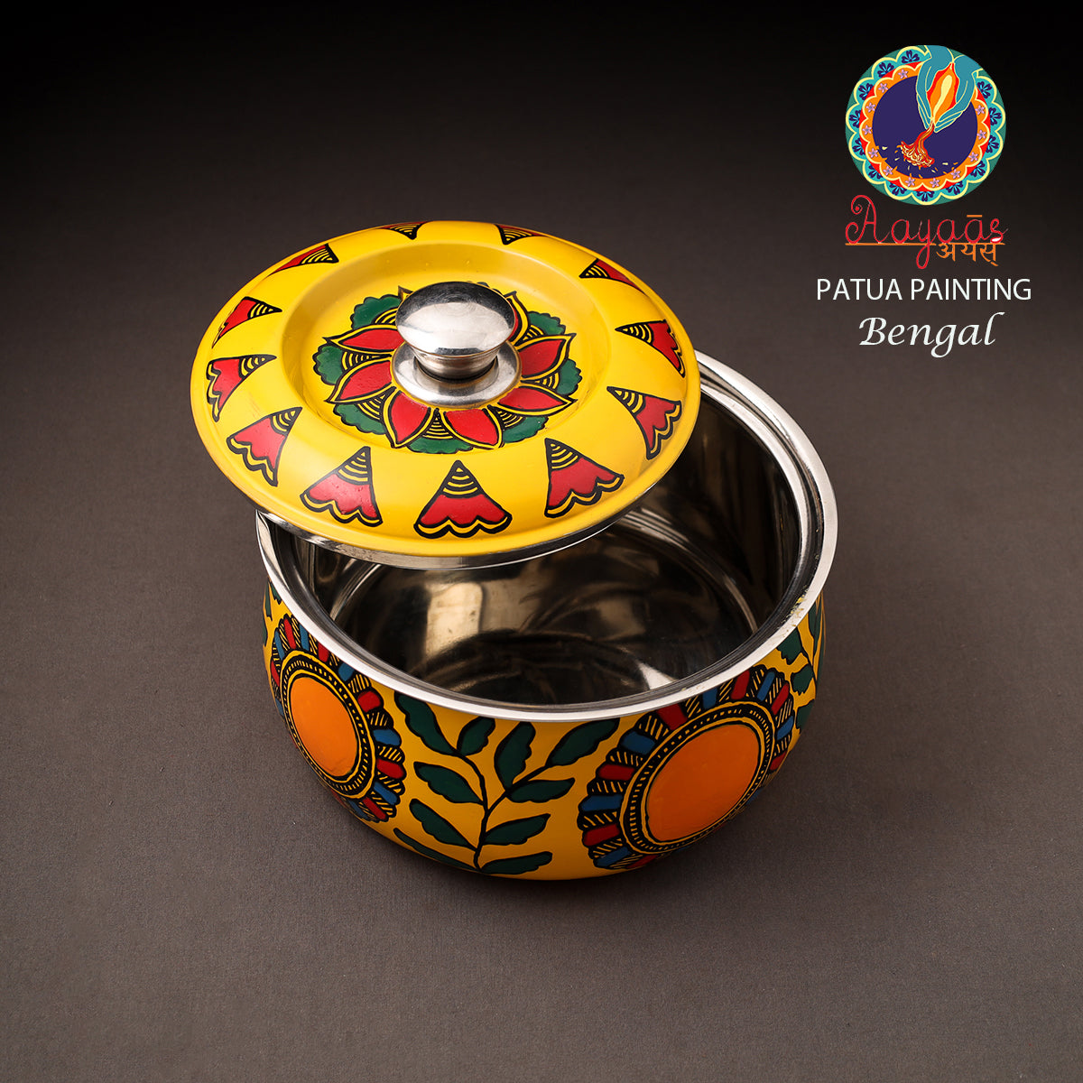 Bengal Patua Handpainted Stainless Steel Casserole 19