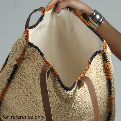 Beige - Handcrafted Multipurpose Raffia Shoulder Bag