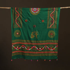 Kutch Hand Embroidered Mirror Work Printed Cotton Dupatta 10