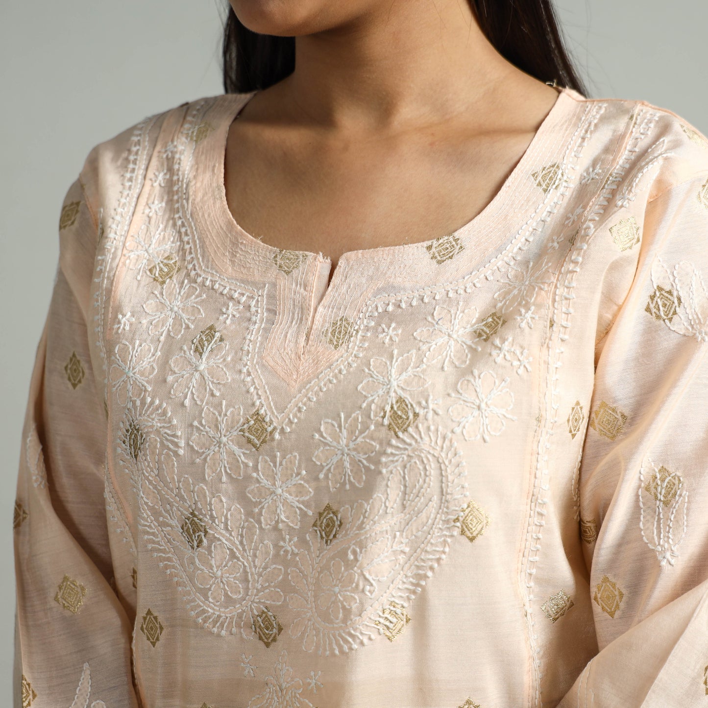 chikankari embroidered kurta 