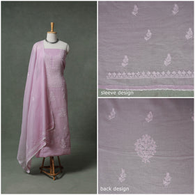 Lucknowi Chikankari Kota Doria Cotton Unstitched Dress Material: Kurta with Dupatta 30