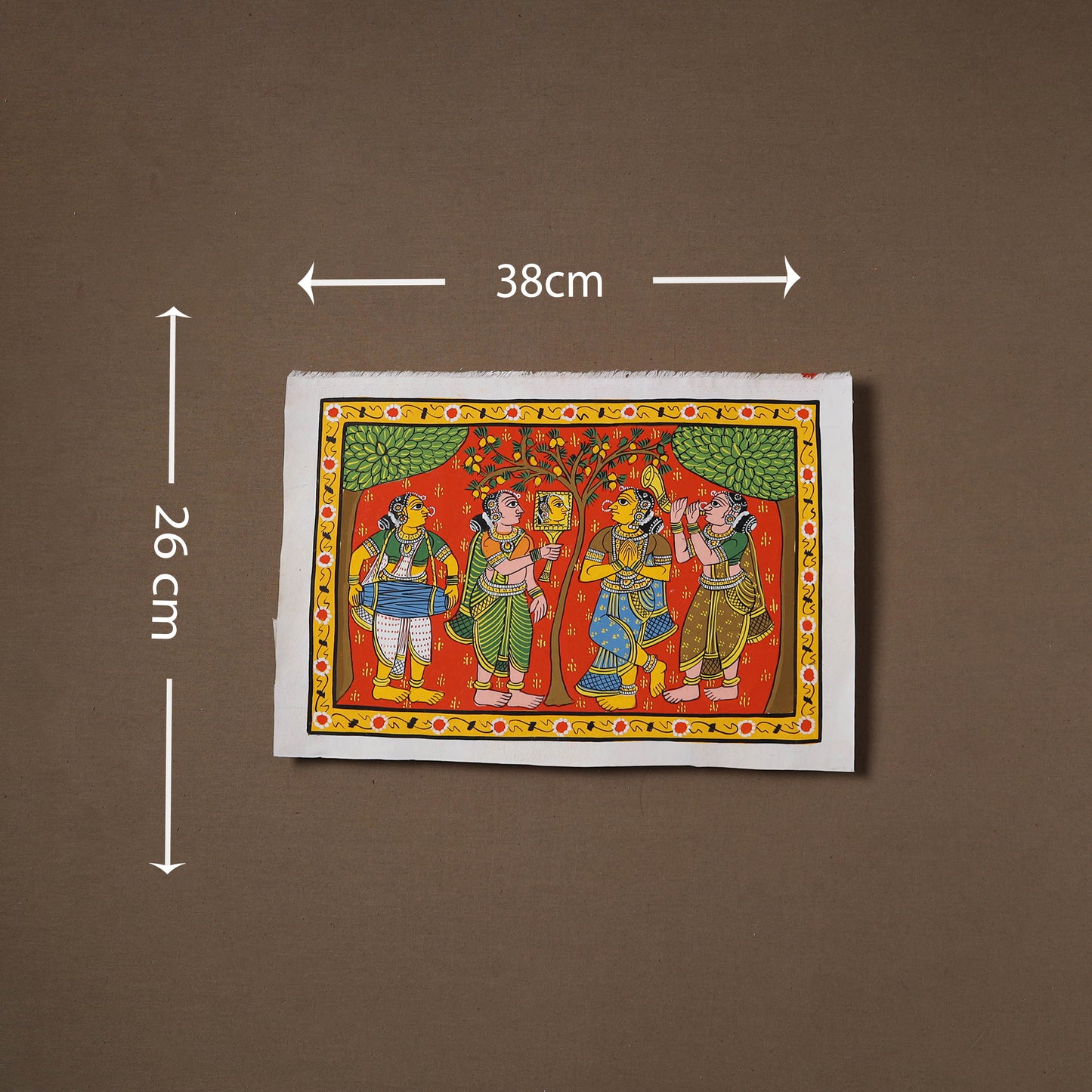 Handpainted Cheriyal Scroll Painting by Dhanalakota Sai Kiran (10 x 15 in) 04