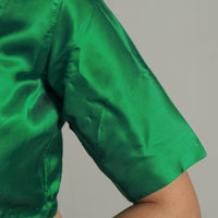 Green - Modal Silk Plain Stitched Blouse 03