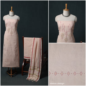 Handwoven Tangaliya Cotton 3pc Unstitched Dress Material Suit Set 05