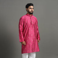 Zari Buti Spun Dupion Viscose Silk Plain Men Kurta 10