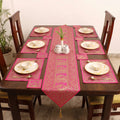 13pc Dining Table Linen Set in Brocade Banarasi Silk 03