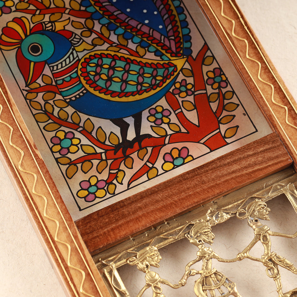 Mayuraka - The Madhubani Peacock Wall Art Frame