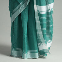 Green - Traditional Chanderi Silk Cotton Handloom Buti Saree 02