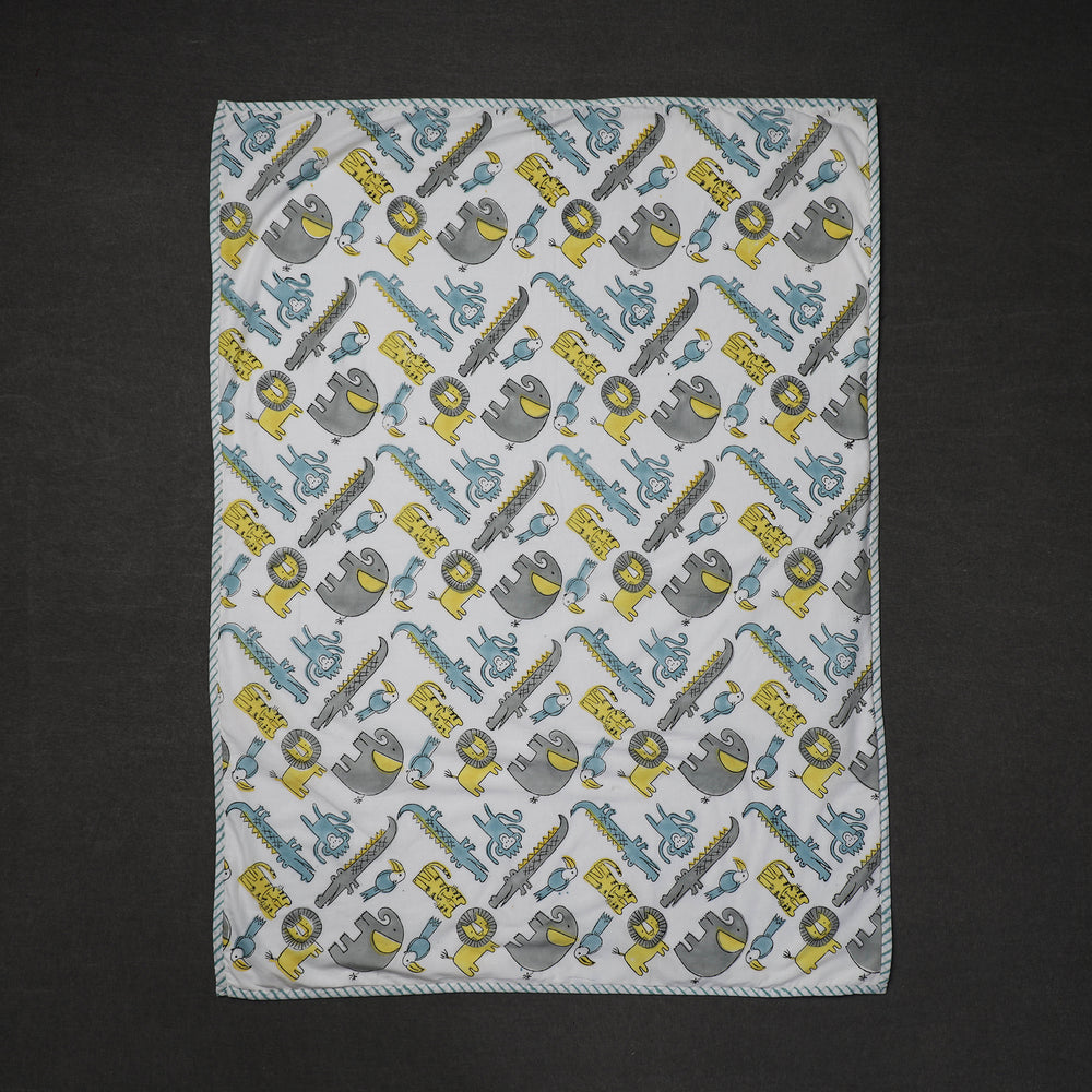 Block Printed Baby Terry/Hooded Towel 
