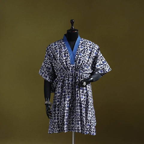 Hand batik cotton medium kaftan 36 - handcrafted