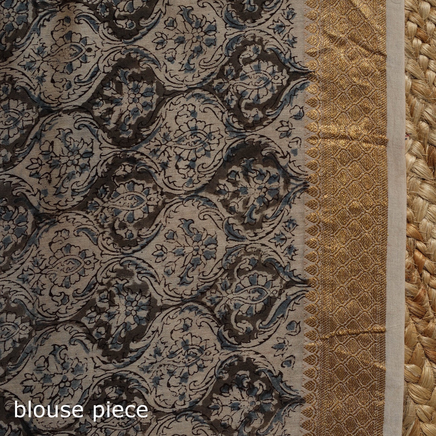 Black - natural dyed pedana chanderi silk kalamkari saree