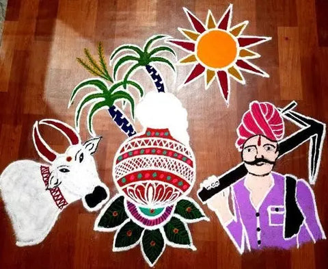 A Farm-Inspired Kolam for Pongal.